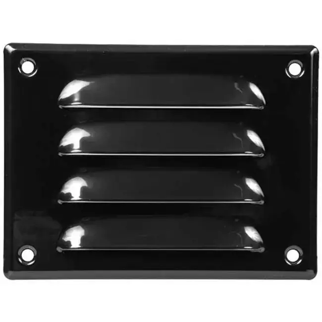 Grille de ventilation métallique carrée 140x105 mm noire - MR14105M - RAL9005