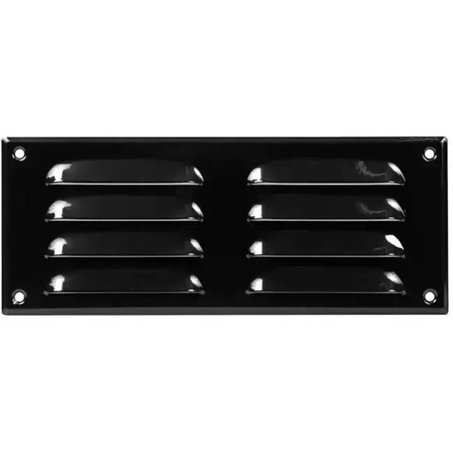 Grille de ventilation métallique carrée 260x105 mm noire - MR26105M - RAL9005