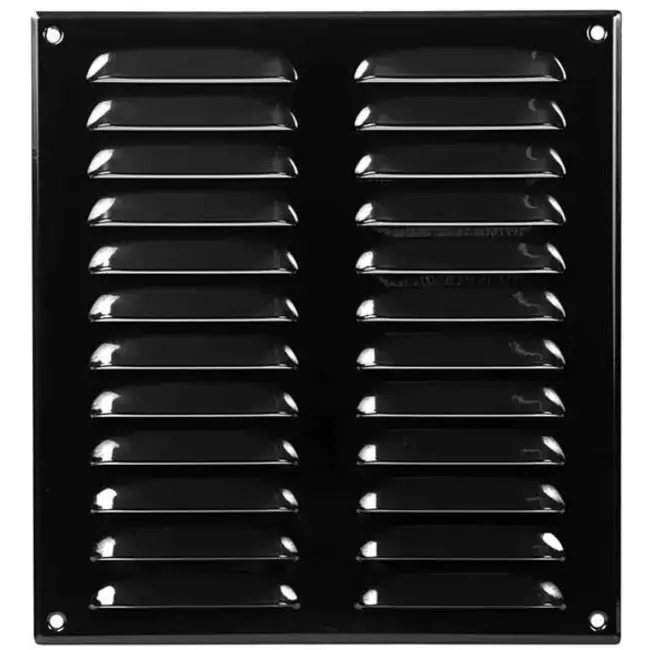Grille de ventilation métallique carrée 260x280 mm noire - MR2628M - RAL9005