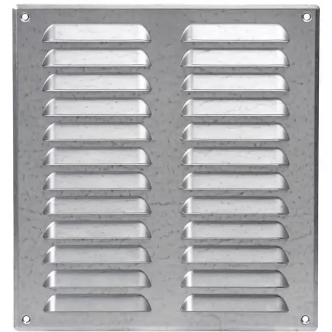 Grille de ventilation métallique carrée 260x280 mm zinc - MR2628Zn
