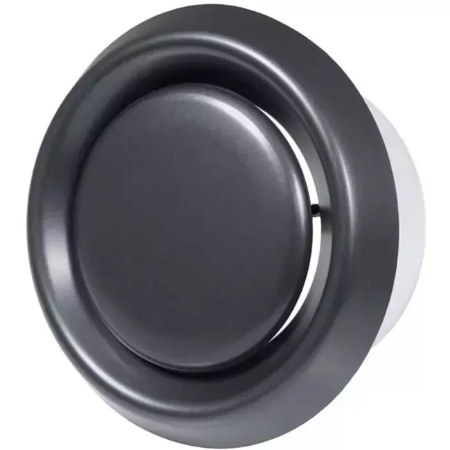 Bouche de ventilation VMC plastique avec fourreau de montage noir anthracite - Ø 100 mm - VD100A