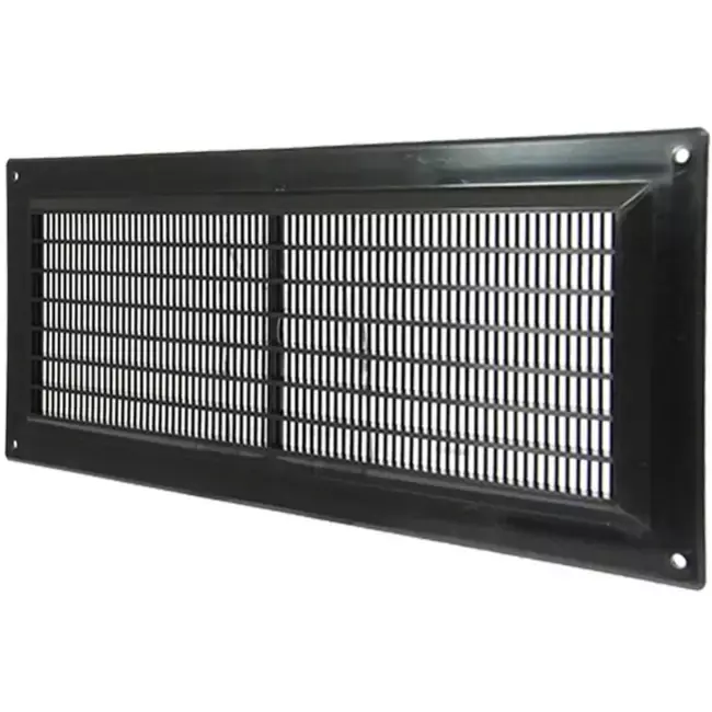 Grille de ventilation rectangulaire grillagée 130 x 300 noir - VR1330M