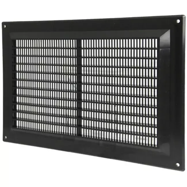 Grille de ventilation rectangulaire grillagée 250 x 170 noir - VR2517M