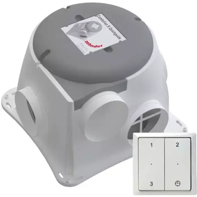 Ensemble Zehnder ComfoFan Silent 460 m³/h avec commande RFZ - prise de terre de bord