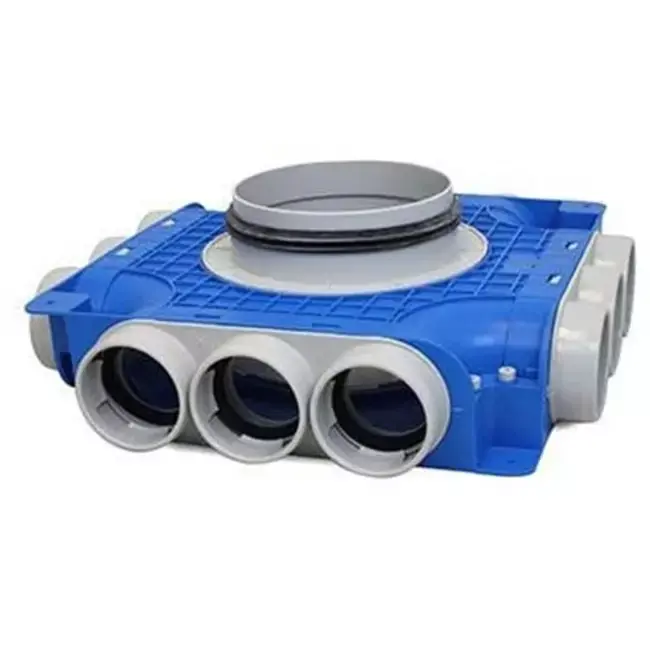 Diffuseur combiné Vent-Axia Uniflexplus 12x Ø69mm avec raccordement latéral et embout Ø160 mm