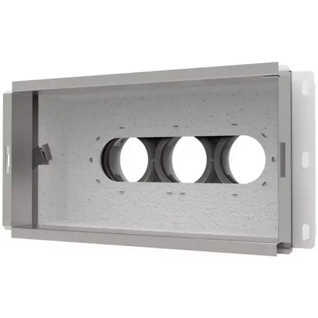 Vent-Axia Uniflexplus collecteur mural raccordement arrière isolé 3 x Ø69mm pour gaine plate galvanisée 300 x 150mm