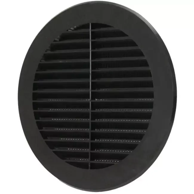 Grille à ailettes diamètre 150 mm noir - VR150M