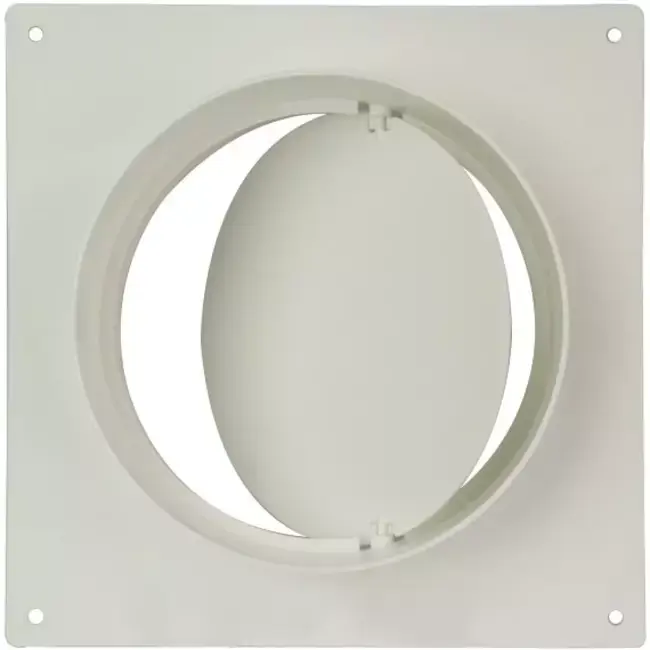 Plaque murale ronde en plastique avec clapet anti-retour, diamètre 150 mm - AFV150