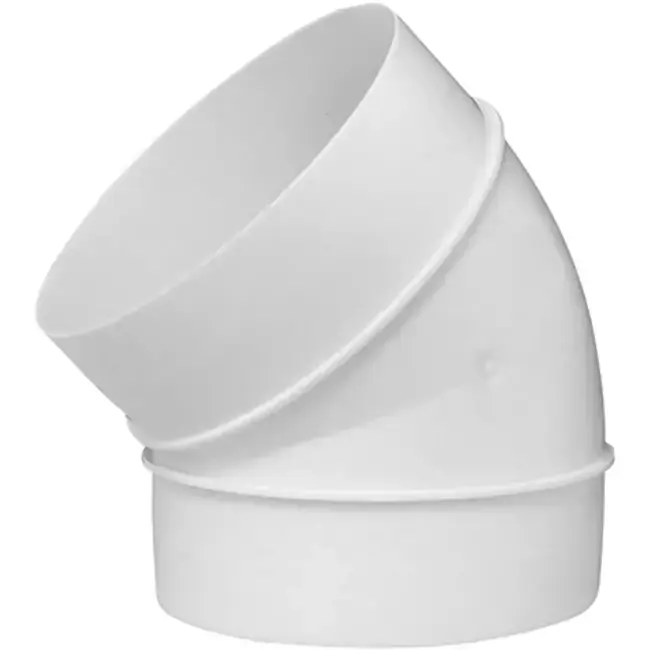 Diamètre du coude rond en plastique à 45° 100 mm AL100-45