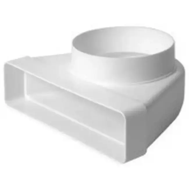 Plastique rectangulaire coude vertical 90° Ø100mm - 220x90mm KLD29-100