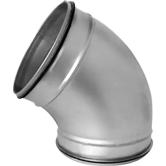 Coude spiralé rond 60° Ø 180 mm pour conduit rigide galvanisé