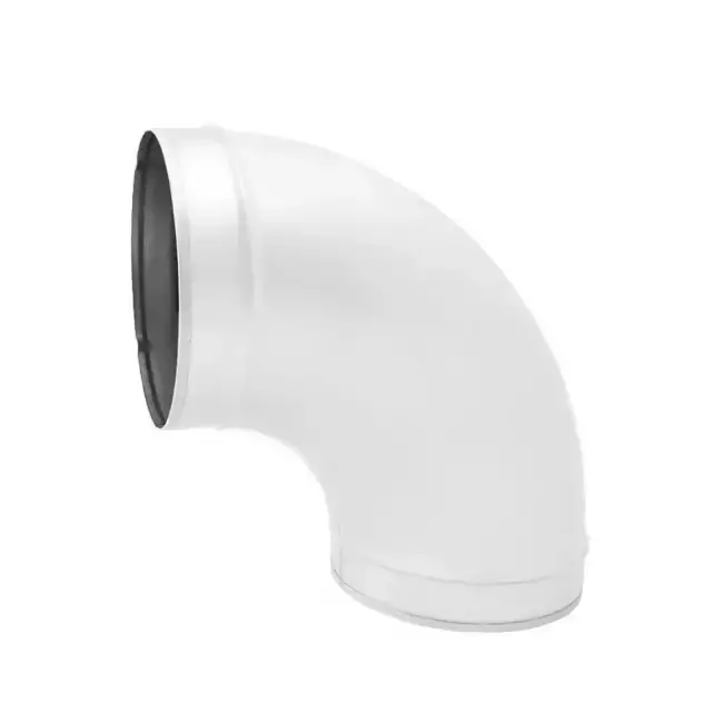 Coude spiralé rond 90° Ø 160 mm pour conduit rigide galvanisé - sur mesure RAL9010