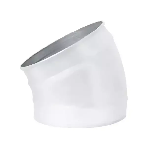 Coude spiralé rond 30° Ø 200 mm pour conduit rigide galvanisé - sur mesure RAL9010