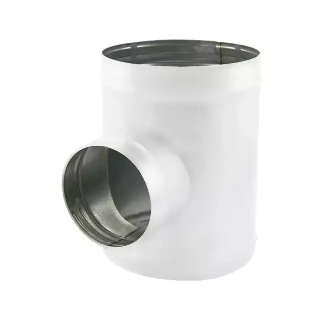 Té de Ø 315 mm - Ø 160 mm pour conduit rigide galvanisé (90°) - sur mesure RAL9010