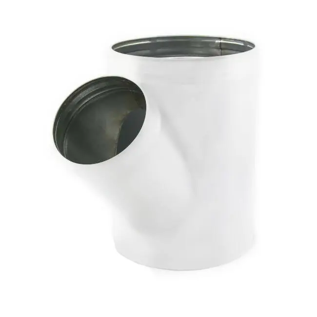 Té de Ø 315 mm - Ø 160 mm pour conduit rigide galvanisé (45°) - sur mesure RAL9010