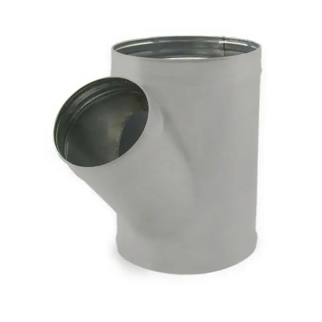 Té de Ø 315 mm - Ø 160 mm pour conduit rigide galvanisé (45°) - sur mesure RAL7035