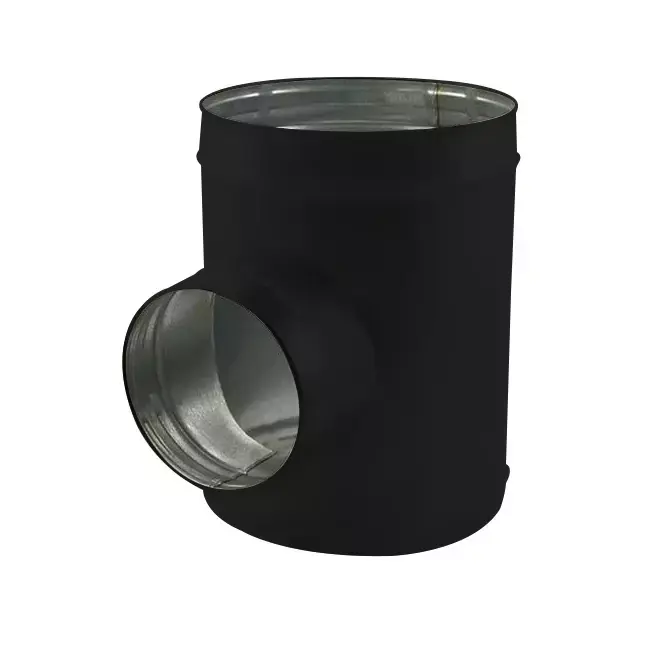 Té de Ø 180 mm - Ø 160 mm pour conduit rigide galvanisé (90°) - sur mesure RAL9005
