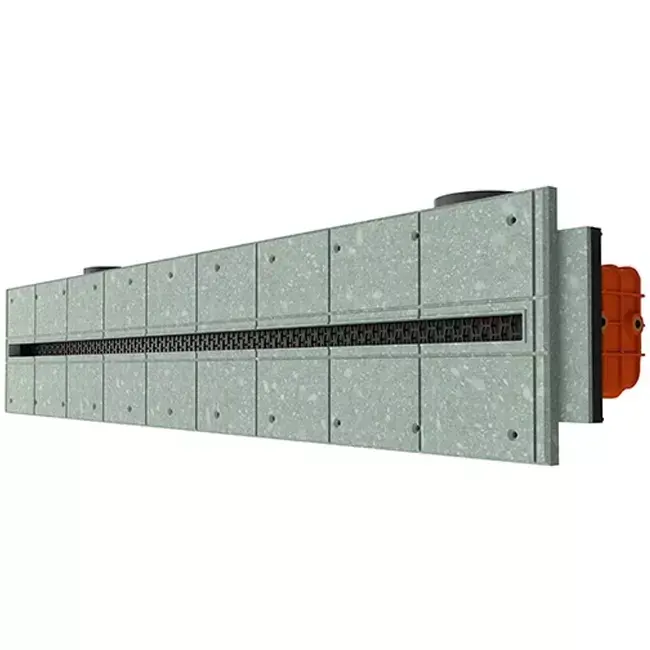 Grille linéaire encastrable sans cadre Ergovent 1000 mm avec diamètre de raccordement 75 mm – profil