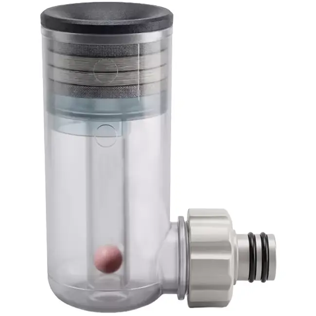Siphon encastré sans eau pour l‘évacuation de la condensation.