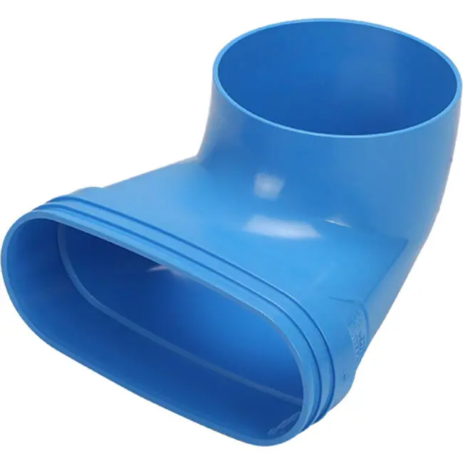 Wavin Ventiza Élément terminal 90 degrés PVC ovale 195x80x50 mm par diamètre 125 mm M/M