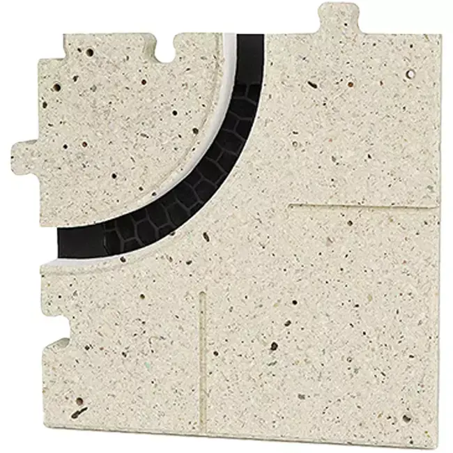Pièce d‘angle incurvée Ergovent pour diffuseurs modulaires à fentes enfichables