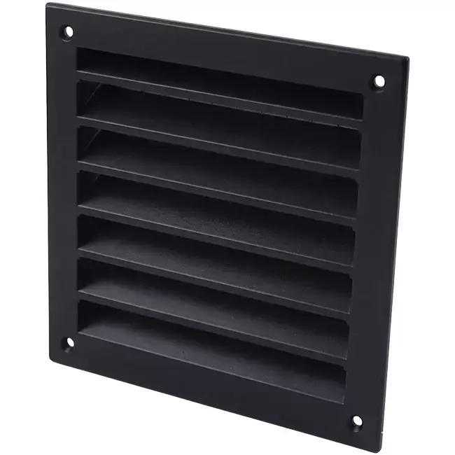 Grille murale extérieure en aluminium 150x150 mm - RAL 9005