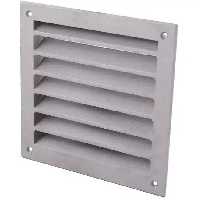 Grille murale extérieure aluminium 100x100 mm - Aluminium