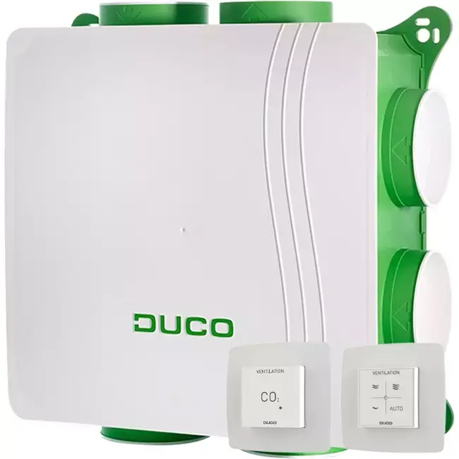 DucoBox Silent 2.0 400 m³/h + 2x capteur de CO2 - bouchon de sécurité