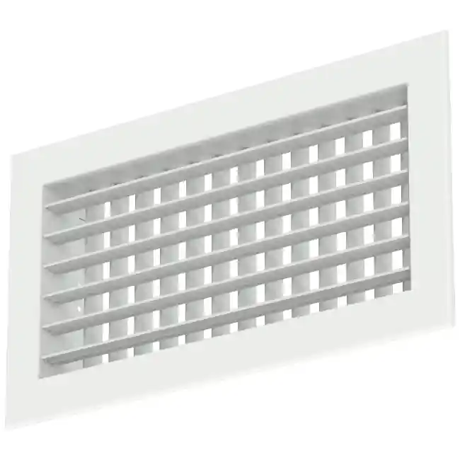 Grille murale double réglable en aluminium - avec ressorts de friction - 800x100 mm - RAL 9016