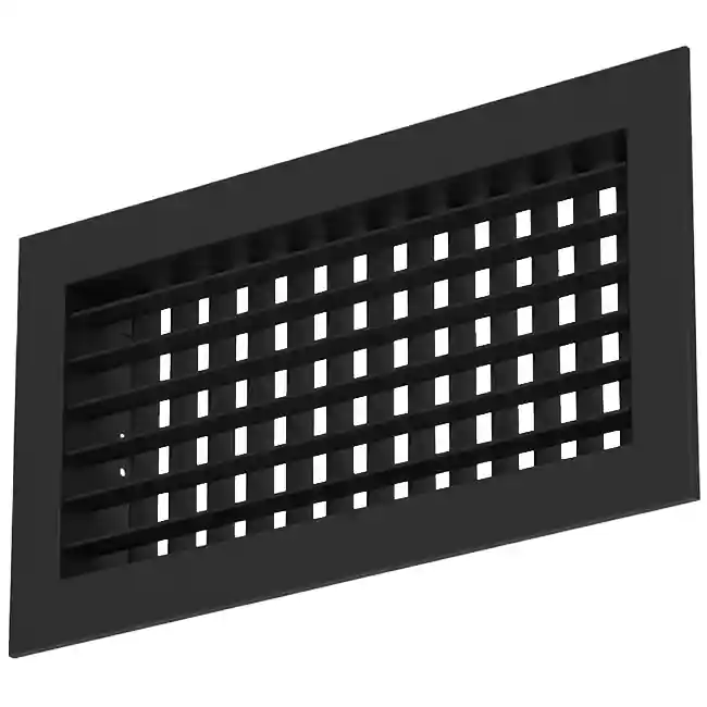Grille murale double réglable en aluminium - avec ressorts de friction - 200x200 mm - RAL 9005