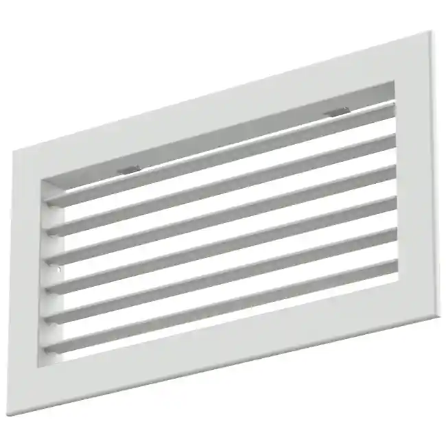 Grille murale simple réglable en aluminium - avec ressorts de friction - 400x150 mm - RAL 9016
