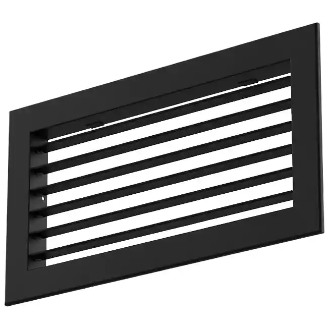 Grille murale simple réglable en aluminium - avec ressorts de friction - 600x100 mm - RAL 9005