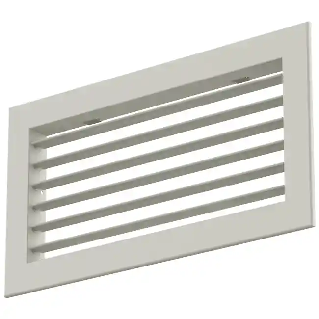 Grille murale simple réglable en aluminium avec registre - avec ressorts à friction - 500x100 mm - RAL 9010
