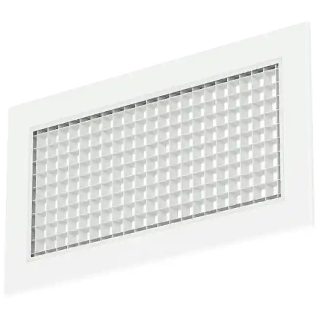 Grille murale en aluminium avec grille fixe - avec ressorts de friction - 400x150 mm - RAL 9016