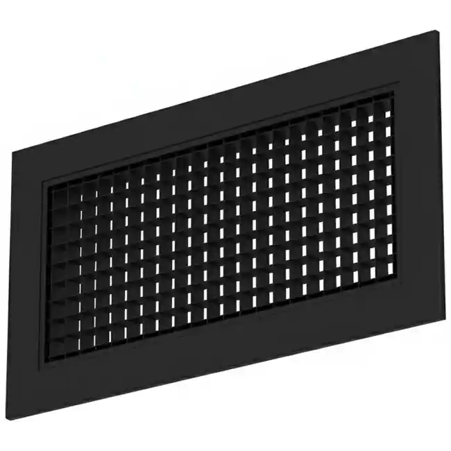Grille murale en aluminium avec grille fixe - avec ressorts de friction - 500x300 mm - RAL 9005