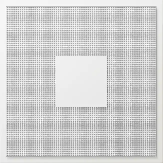 Diffuseur plafonnier perforé pour l‘alimentation et l‘évacuation 595x595 mm - 125 mm - RAL 9016
