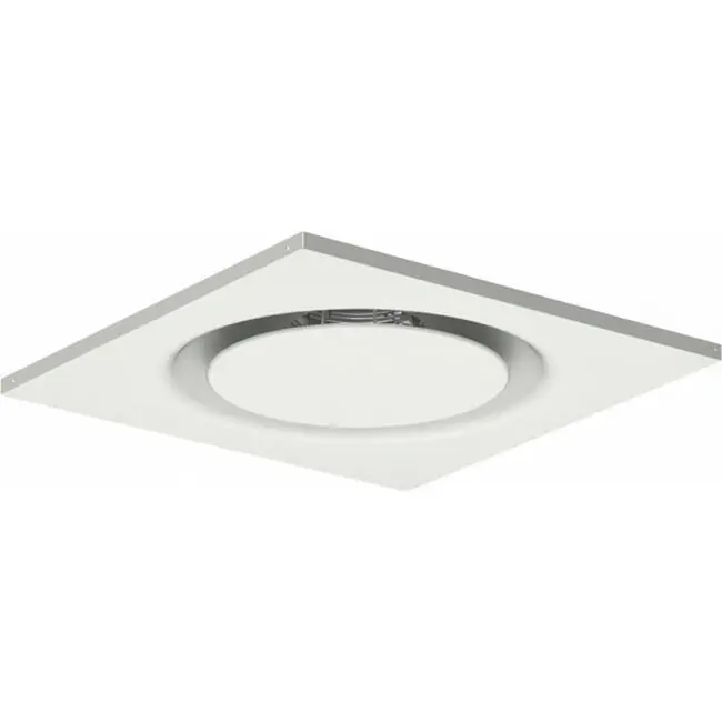 Diffuseur plafonnier rond en acier pour soufflage et extraction 595x595 mm - 200 mm - RAL 9010