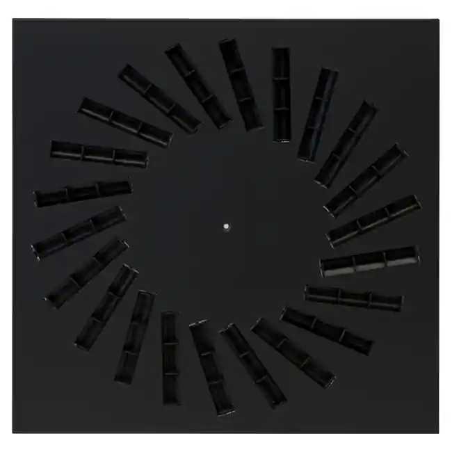 Diffuseur à jet hélicoïdal en acier avec déflecteurs réglables - 500x500 mm - RAL 9005