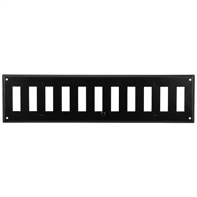 Grille murale réglable 400x100 mm métal - RAL9005 30% brillant