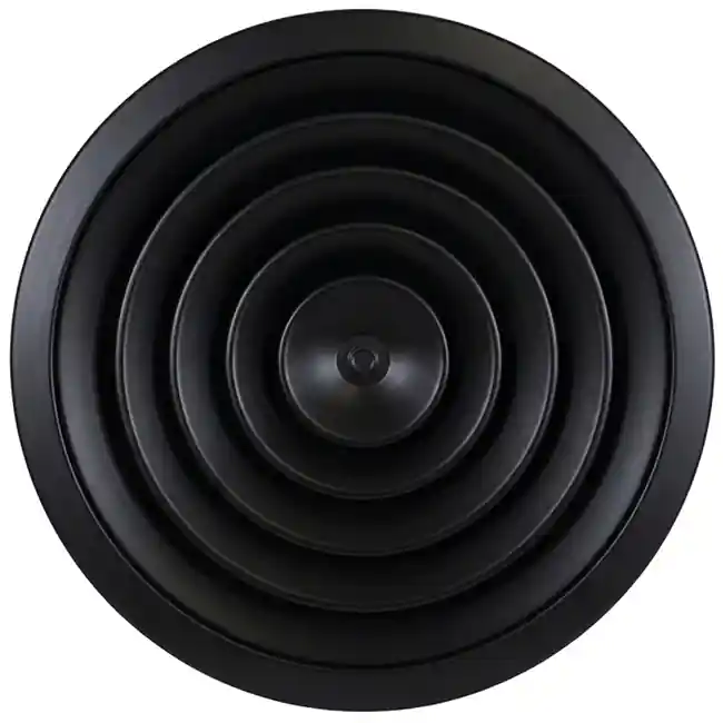 Diffuseur plafonnier rond avec motif fixe Ø 150 mm - RAL9005 30% brillant