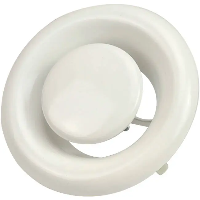 Vanne d‘évacuation d‘air en métal 200 mm avec ressorts de friction - DVS-C200 - RAL 9016
