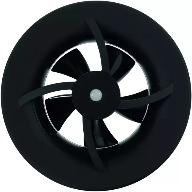 Ventilateur de salle de bain Solara avec radiateur - diamètre 100 mm - noir mat