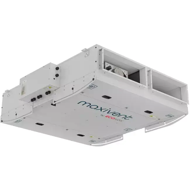 CTA Maxivent avec récupération de chaleur, échangeur à contre-courant, débit d’air 400 m³/h horizontal gauche - M4004
