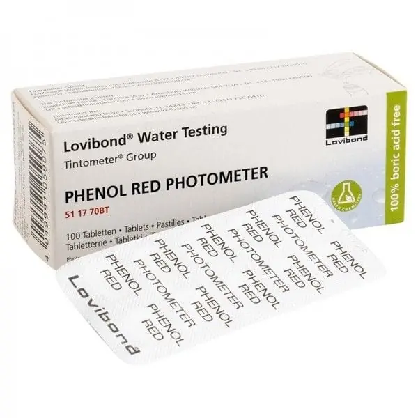 Phenol Red Photometer plaquette de 10 pastilles