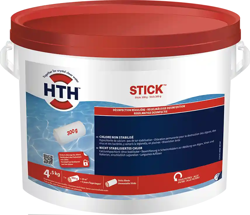 Stick chlore non stabilisé 300 g-4,5kg-Hth
