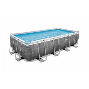 Piscine tubulaire Power Steel rotin tressé gris