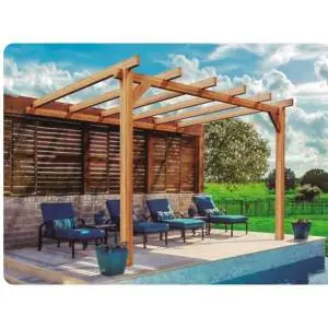 Pergola en bois lamellé-collé adossée ANDORRA