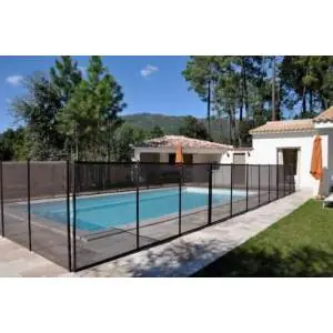 Clôture piscine FILET BEETHOVEN noir + poteaux noirs