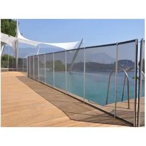 Clôture piscine FILET BEETHOVEN noir + poteaux alu