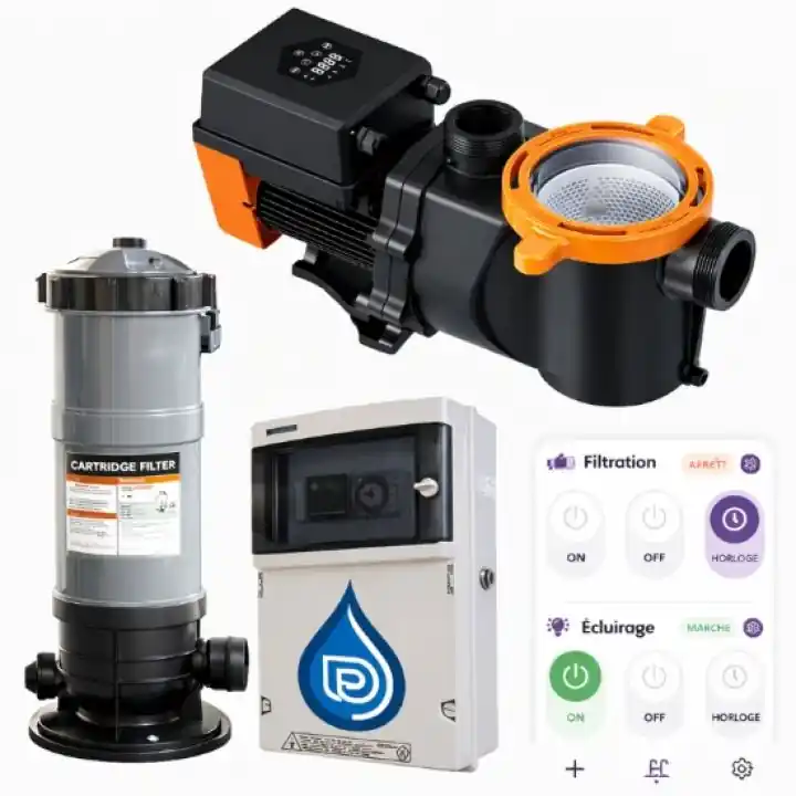 Kit filtration PREMIUM ECOLOGIQUE ! 10 m3/h pour piscine de 40 m3